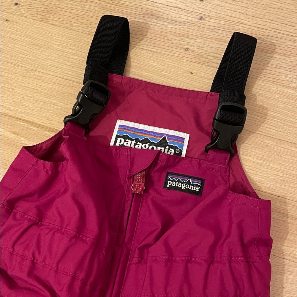 Patagonia Kids' Magenta bib snowpants